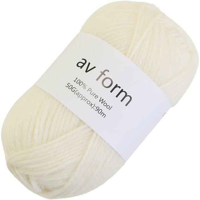 Pelotes de laine, blanc cassé, 50 gr/ 1 pièce