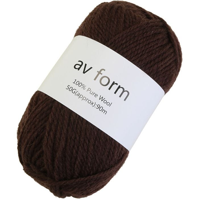 Pelotes de laine, brun, 50 gr/ 1 pièce