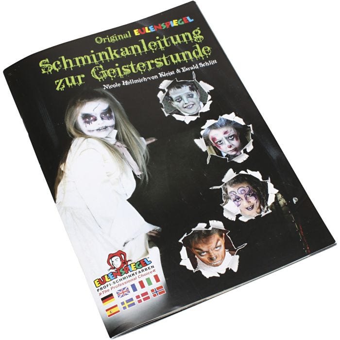 Livret de maquillage du visage d'Eulenspiegel, 16 idées de maquillage effrayantes pour le visage, 1 pièce