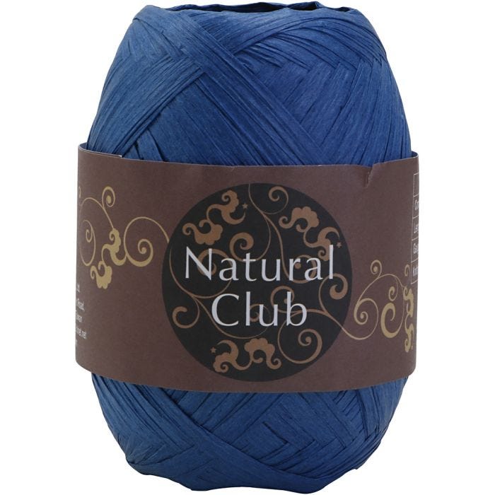 Fil de raphia, bleu, 75 m/ 1 pièce