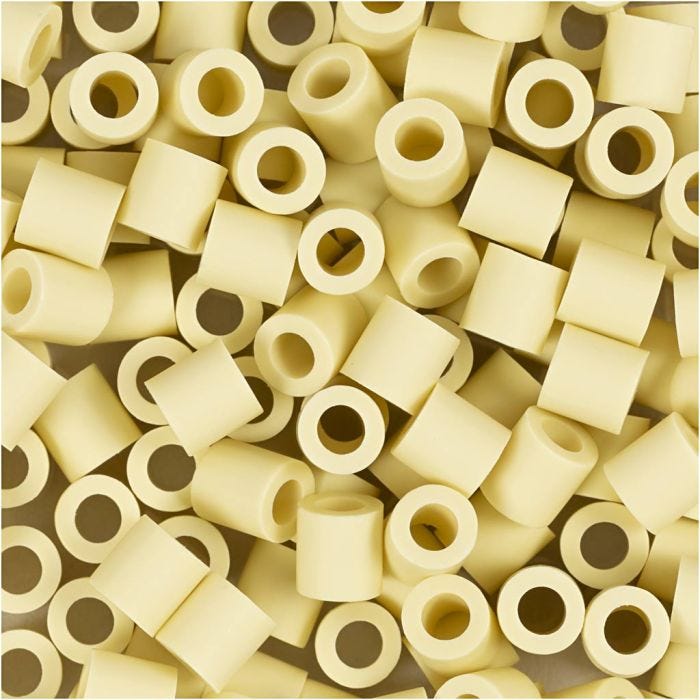 Les Perles NABBI BioBeads, dim. 5x5 mm, diamètre intérieur 2.5 mm, medium, jaune clair, 1000 pièces/ 1 Pq.
