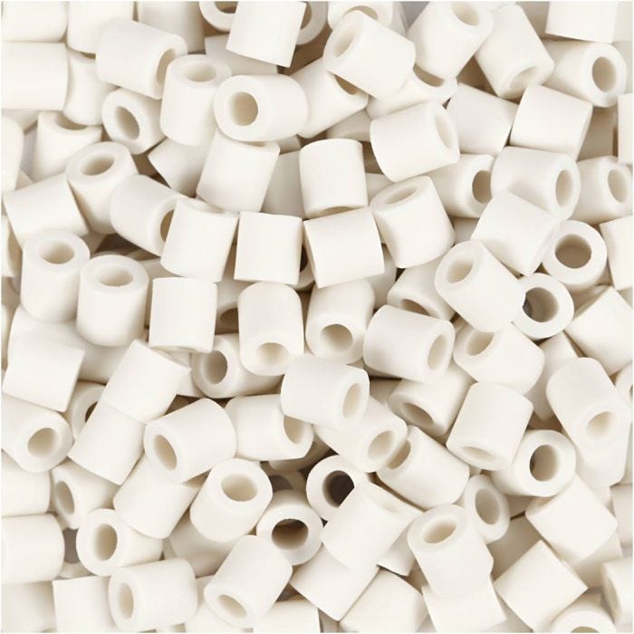 Les Perles NABBI BioBeads, dim. 5x5 mm, diamètre intérieur 2.5 mm, medium, blanc, 1000 pièces/ 1 Pq.