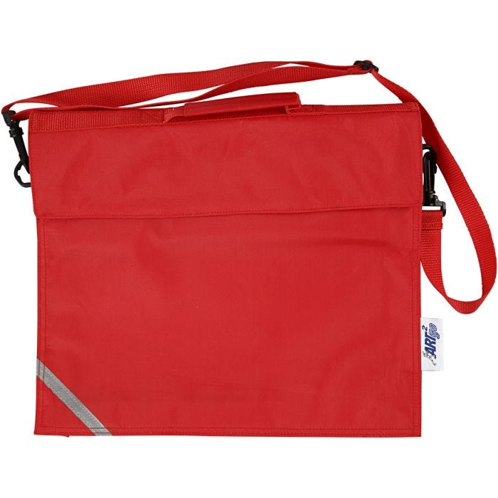 Cartable, P: 6 cm, dim. 36x31 cm, rouge, 1 pièce