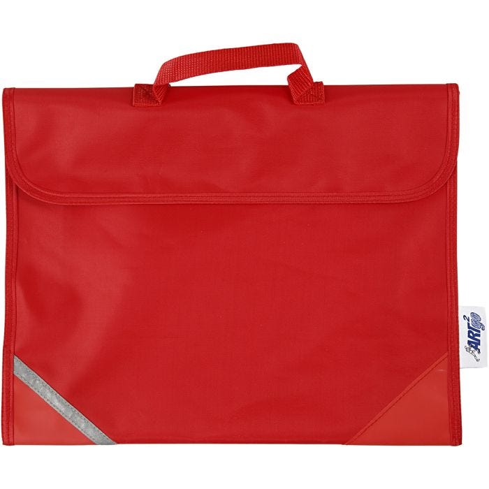 Cartable, P: 9 cm, dim. 36x29 cm, rouge, 1 pièce