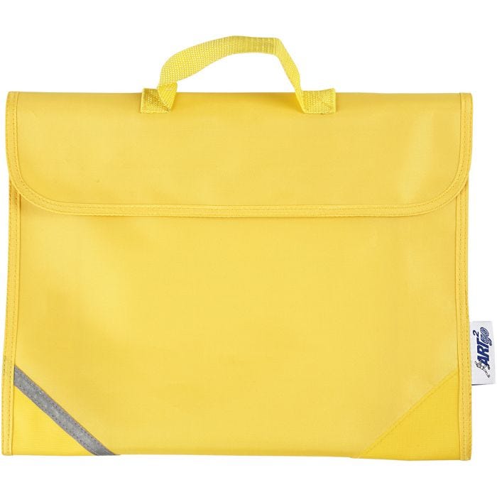 Cartable, P: 9 cm, dim. 36x29 cm, jaune, 1 pièce