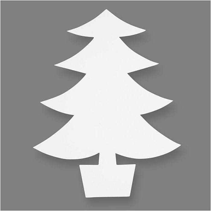 Sapin de Noël, H : 21,5 cm, L : 16,5 cm, 230 gr, blanc, 25pièces/ 1 Pq.