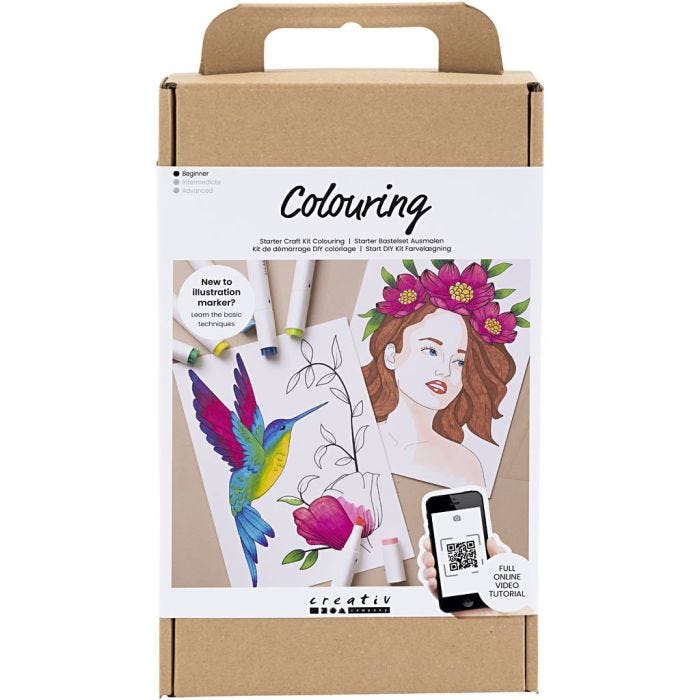 Kit de démarrage DIY Coloriage, Feutres de dessin, 1 Pq.
