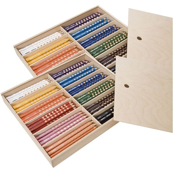 Crayons de Couleur Groove, L : 18 cm, mine 4,25 mm, ass. de couleurs, 2x144 pièces/ 1 Pq.