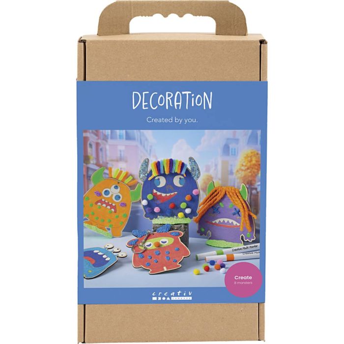 Kit DIY Décoration, Monstres, multicolore, couleurs Joyeuses, Couleurs vives, 1 Pq.