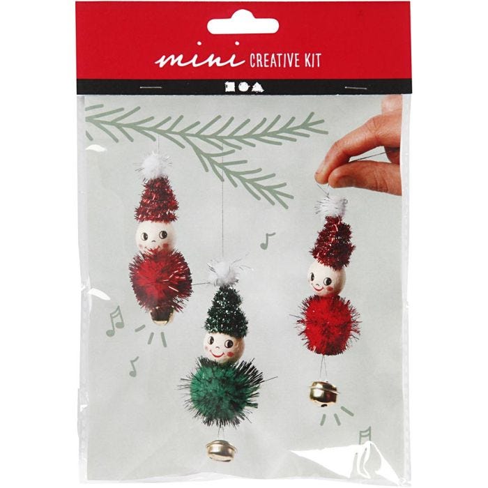 Mini Kit DIY, lutins de Noël comme décoration à suspendre, 1 Pq.