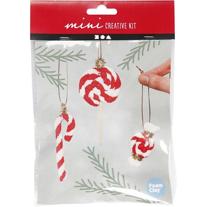 Mini Kit DIY, cannes à sucre de Noël comme décoration à suspendre, 1 Pq.