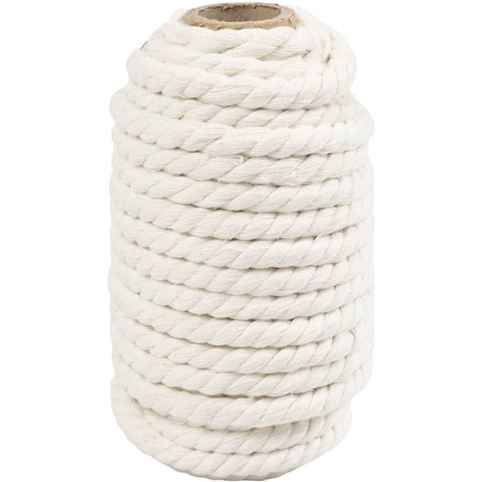 Cordon pour macramé, L: 12 m, d 8,5 mm, blanc cassé, 300 gr/ 1 rouleau