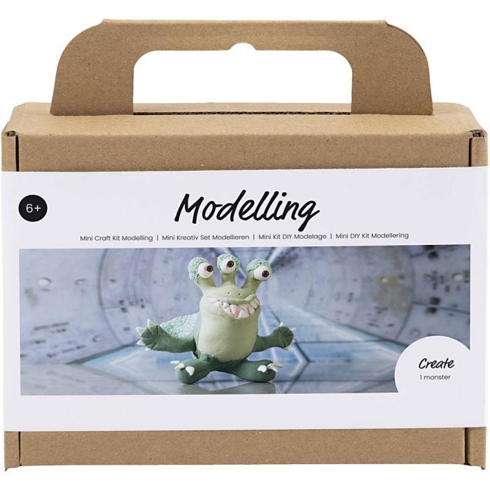 Mini Kit DIY Modelage, Monstre Lulu, vert clair, vert foncé, 1 Pq.