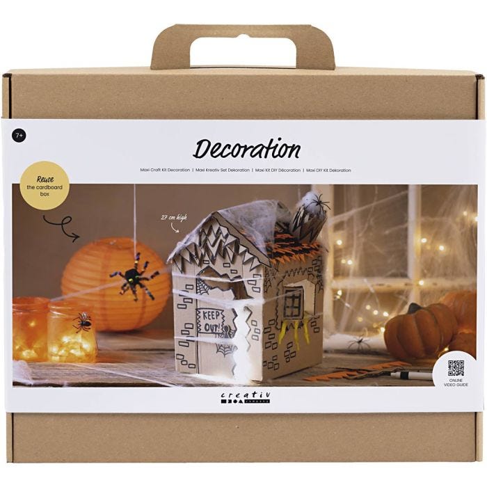 Maxi Kit DIY Décoration, Maison hantée, noir, brun clair, orange, 1 Pq.
