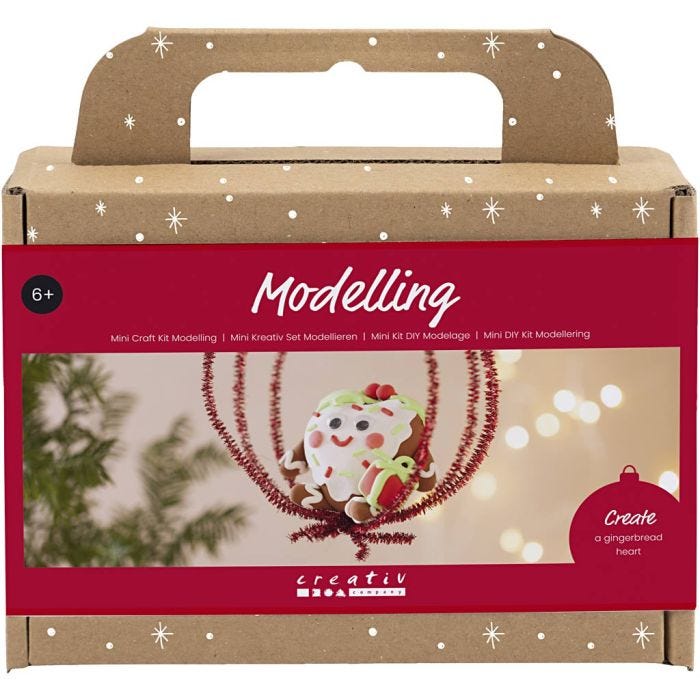 Mini Kit DIY Modelage, Figurine de Noël en forme de cœur, ass. de couleurs, 1 Pq.