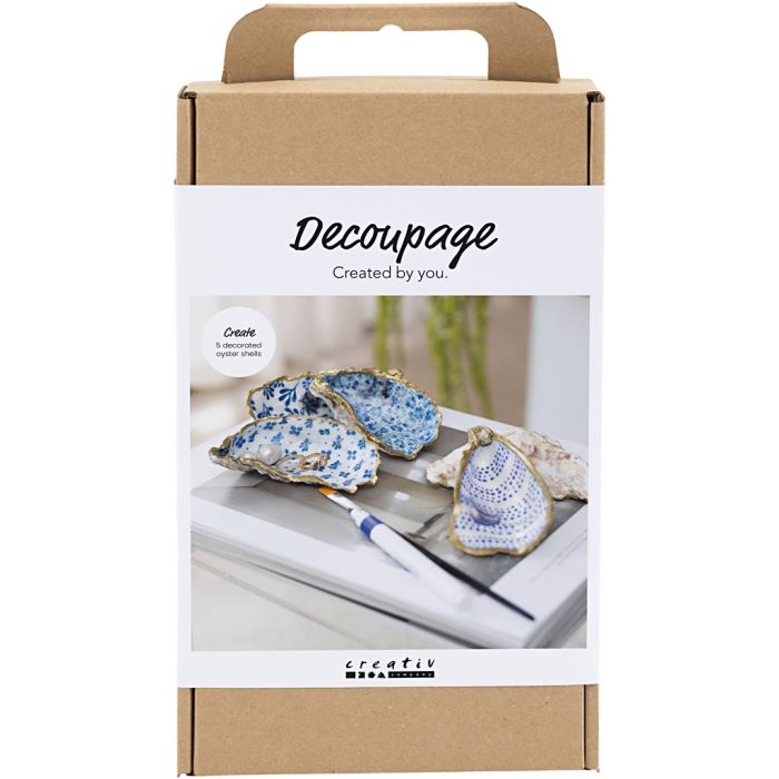 Kit DIY Découpage, Coquilles d’huître, bleu, 1 Pq.