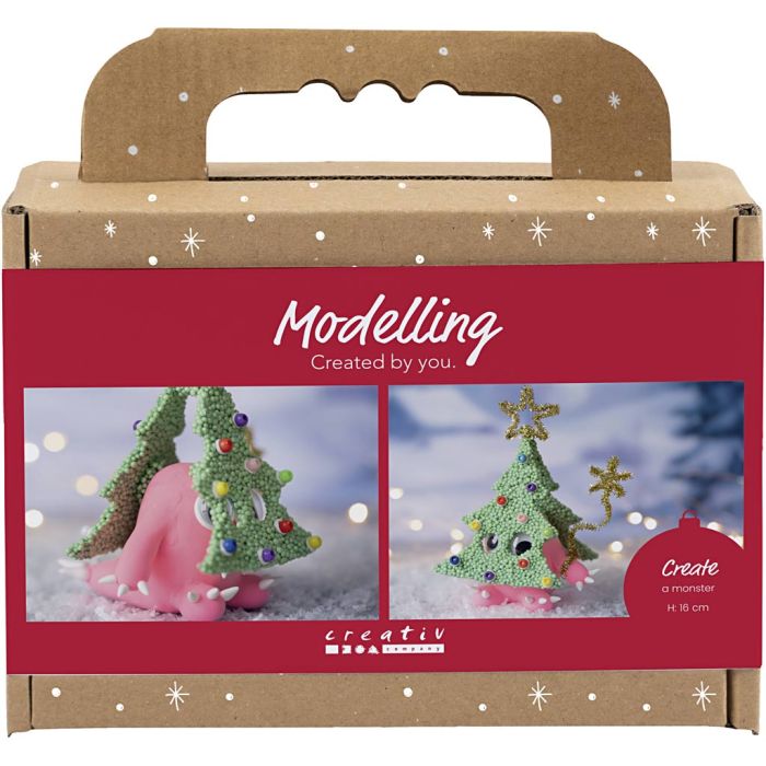 Mini Kit DIY Modelage, Monstre du sapin de Noël, ass. de couleurs, 1 Pq.