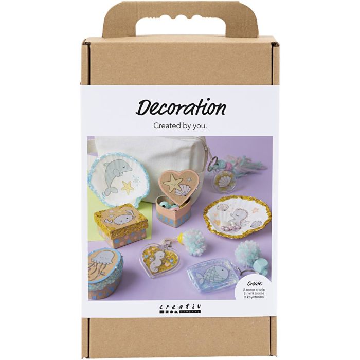 Kit DIY Décoration, Boîtes, coques, porte-clés, couleurs pastel, 1 Pq.