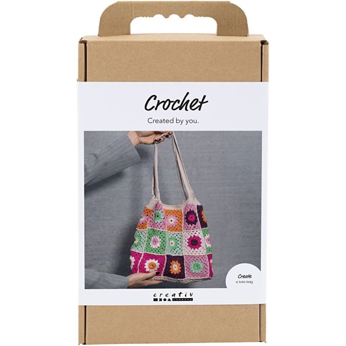 Kit DIY Crochet, Sac, multicolore, crème, 1 Pq.