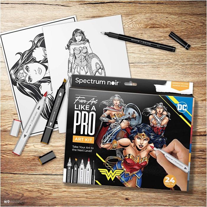 Kit DIY d’illustration, Wonder Woman, ass. de couleurs, 1 Pq.