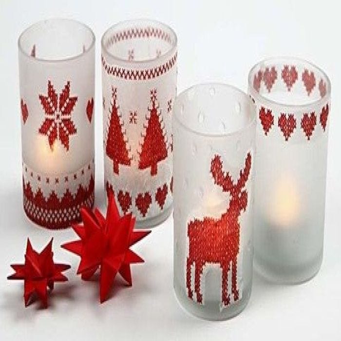 Candle Holders with Napkin Decoupage