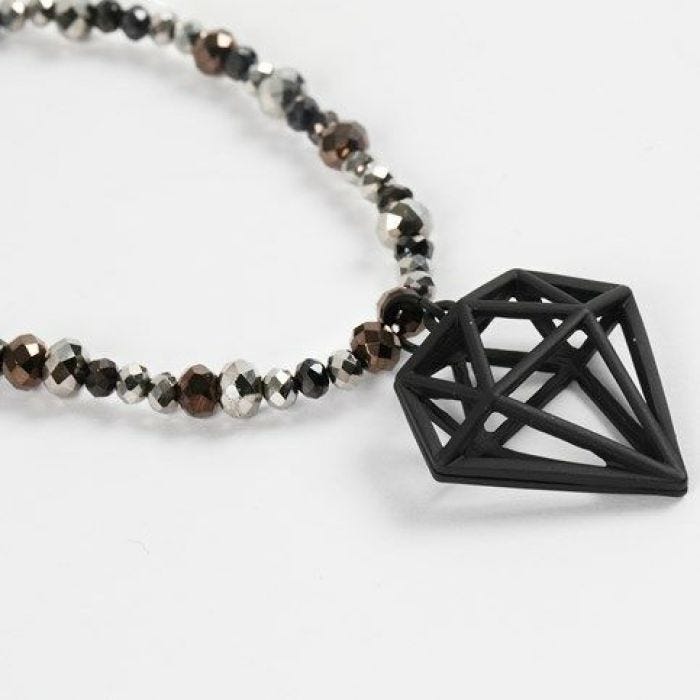 Bracelet avec Perles à Facettes et Breloque mode