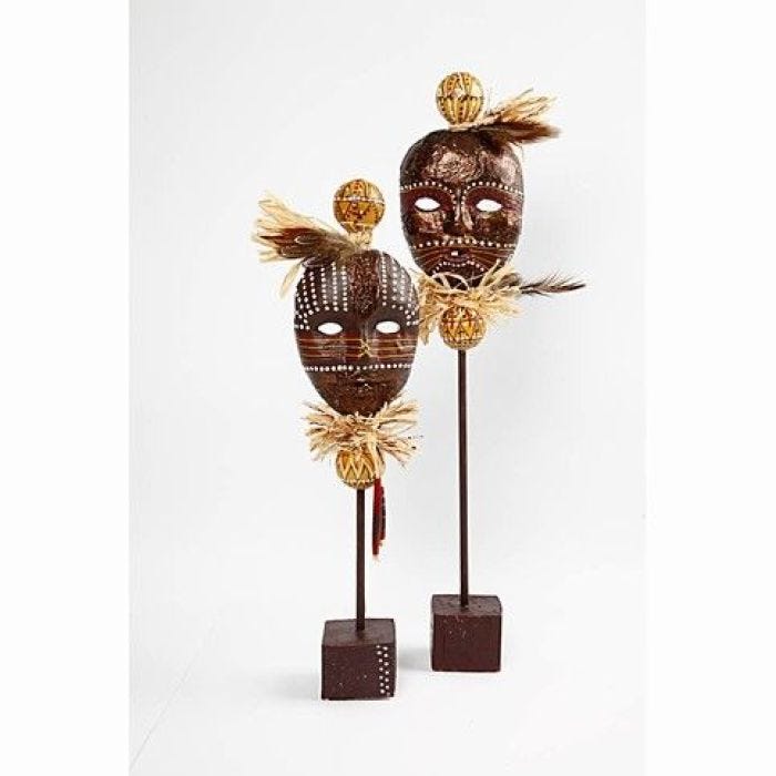 African masks on a stick