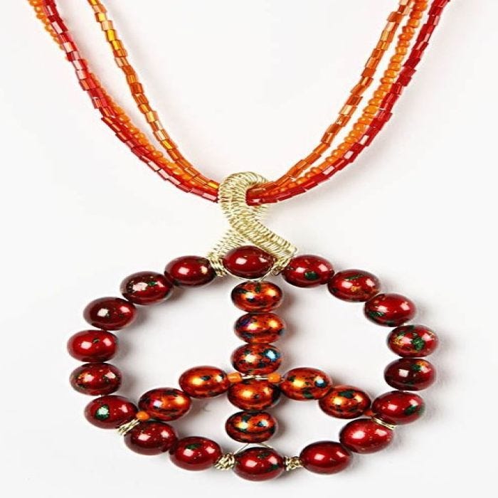 Necklace with a peace sign