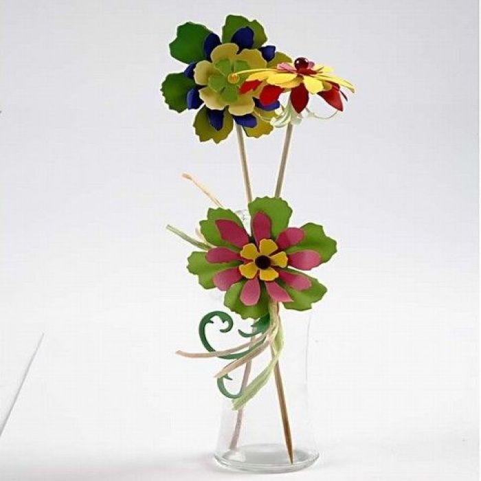 Decorative flowers in a glass vase