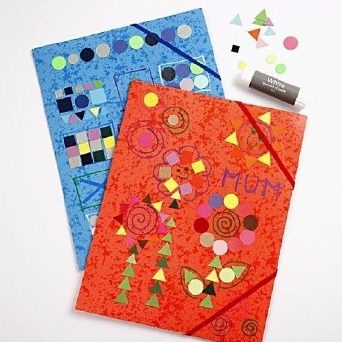 Flap Elasticated Folders with Mosaic Decoration