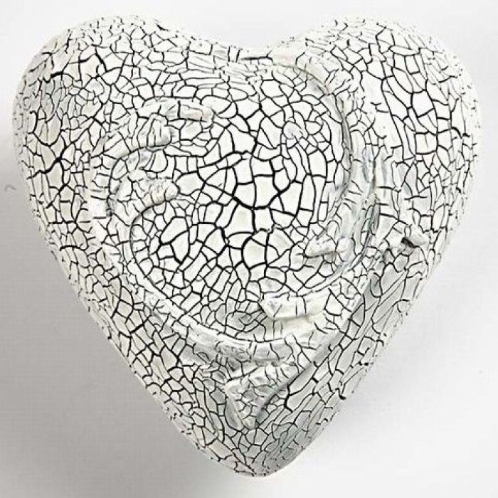 Krakelering på styropor hjerte