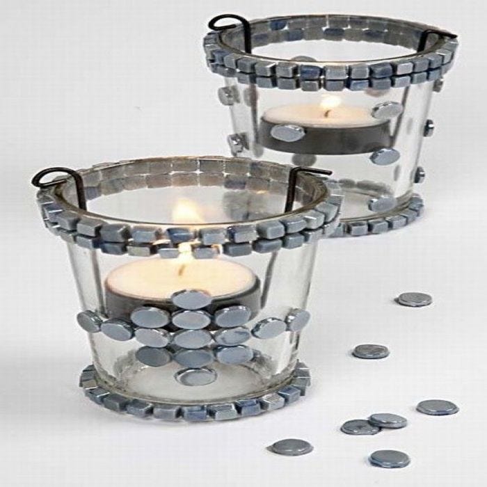 Candle Holders with Mosaic