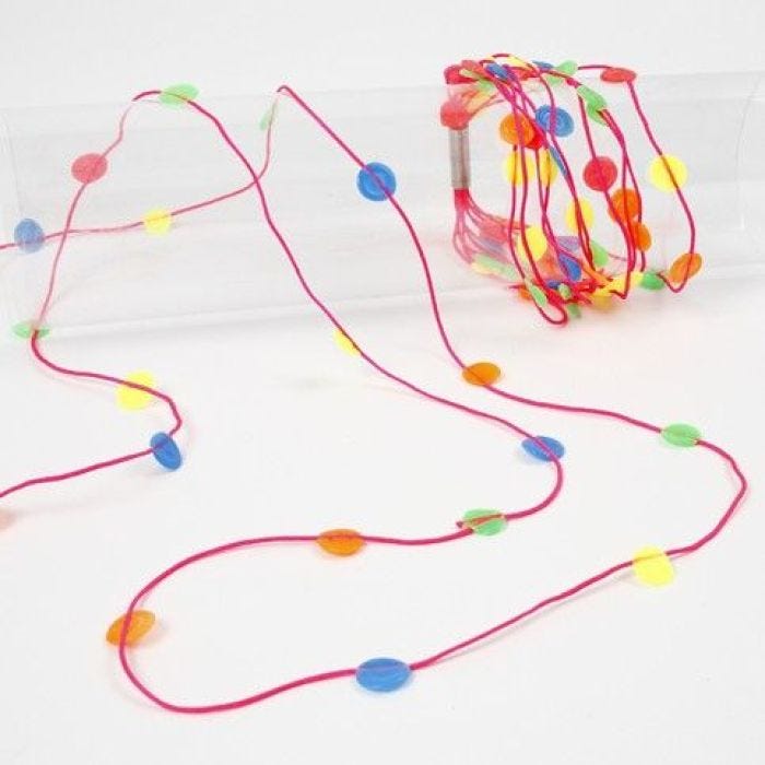 Corde pour macramé fluo avec perles fondues