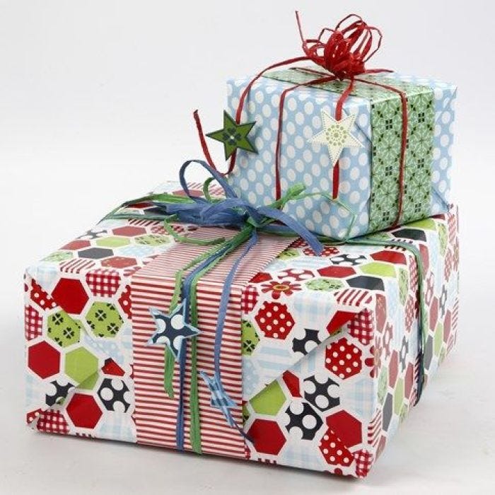 Papier cadeau avec le papier de Vivi Gade Design (série London)