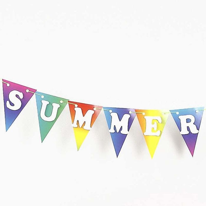 Guirlande avec Drapeaux en Papier Arc-en-Ciel et Lettres en Bois