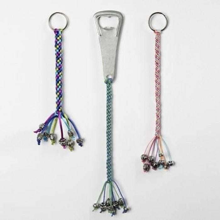 Pendentifs Kumihimo pour ouvre-bouteilles et porte-clefs