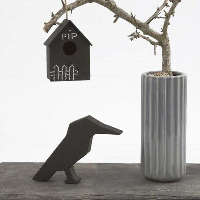 A Bird House with Blackboard Paint for Decoration with Chalk