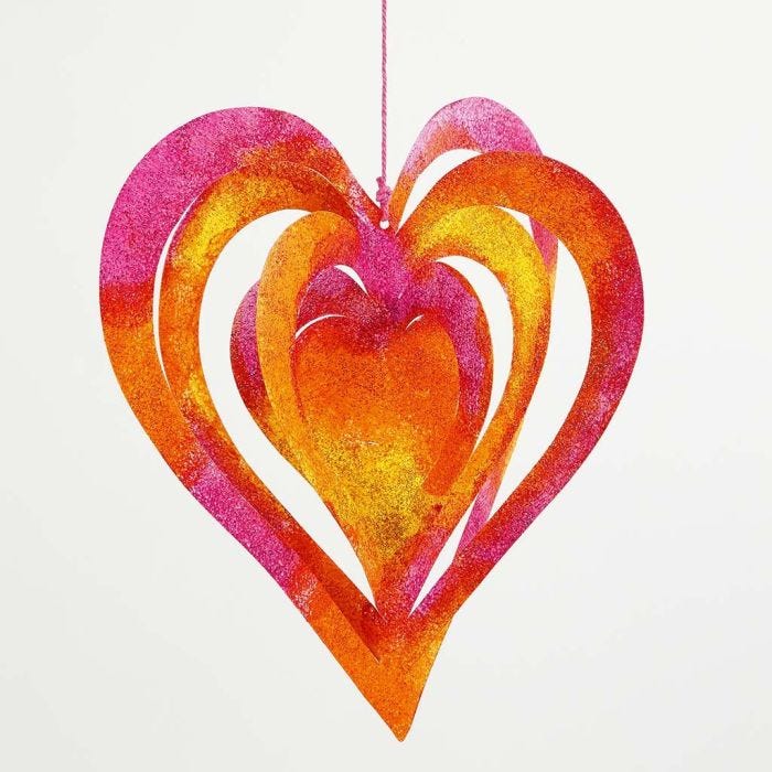 A Card hanging Decoration, painted with Glitter Paint