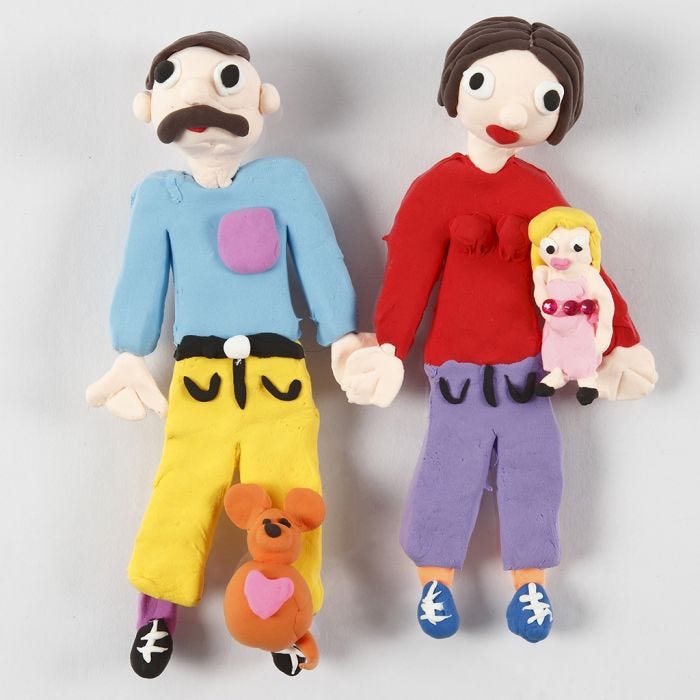 Des figurines aimantées en pâte Silk Clay
