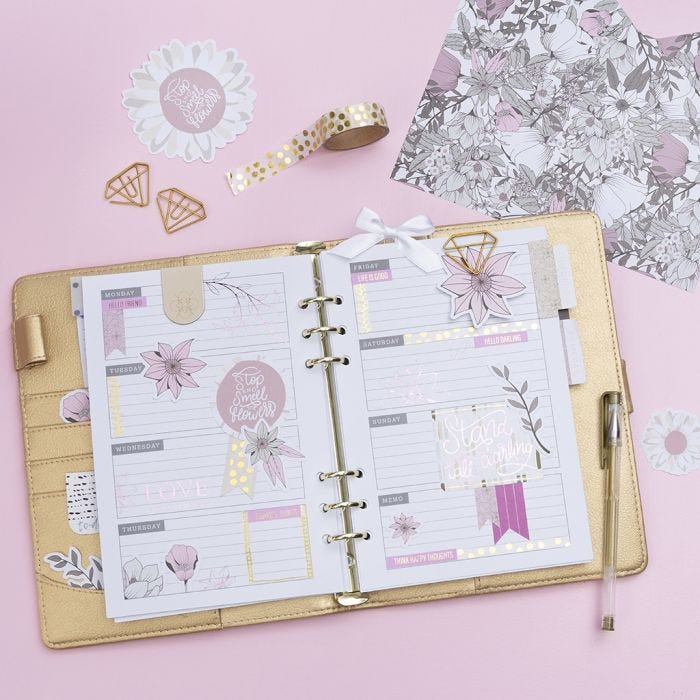 Agenda de 5 semaines décoré, pour Bullet journal et calendrier