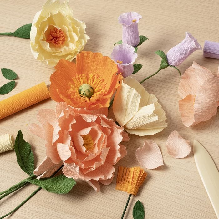 Kit de démarrage DIY: Apprenez à fabriquer des fleurs en papier crépon