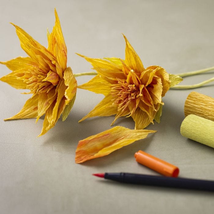 Chrysanthème en papier crépon