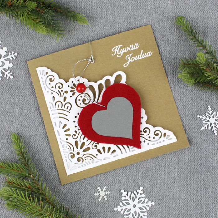 Sydänheijastin joulukortissa
