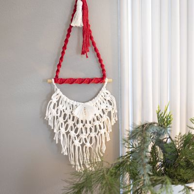 Le Père Noël en macramé à suspendre