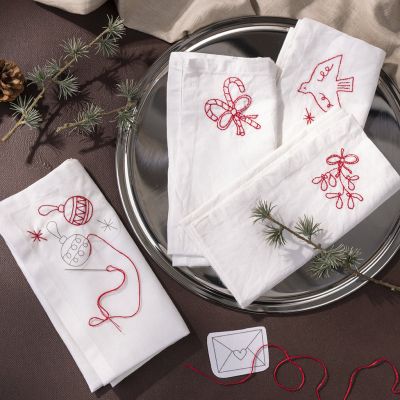 Serviettes de Noël avec broderie