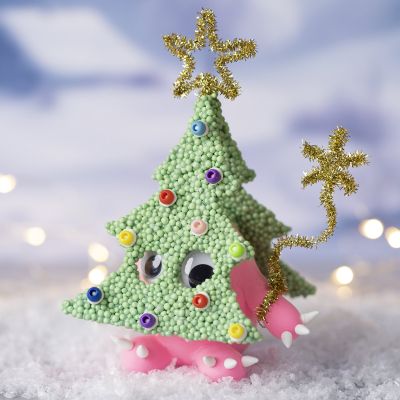 Monstre de Noël en pâte Silk Clay® et Foam Clay®