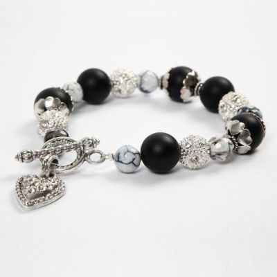 A Bracelet with a Heart Toggle Clasp