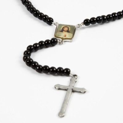 A Christ Pendant with Wooden Beads
