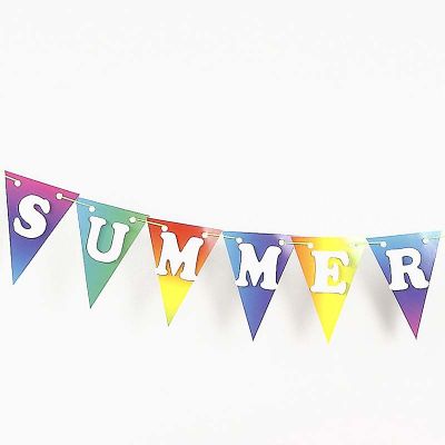 Guirlande avec Drapeaux en Papier Arc-en-Ciel et Lettres en Bois