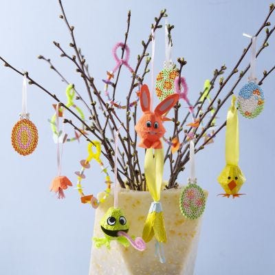 Décorations de Pâques aux couleurs printanières